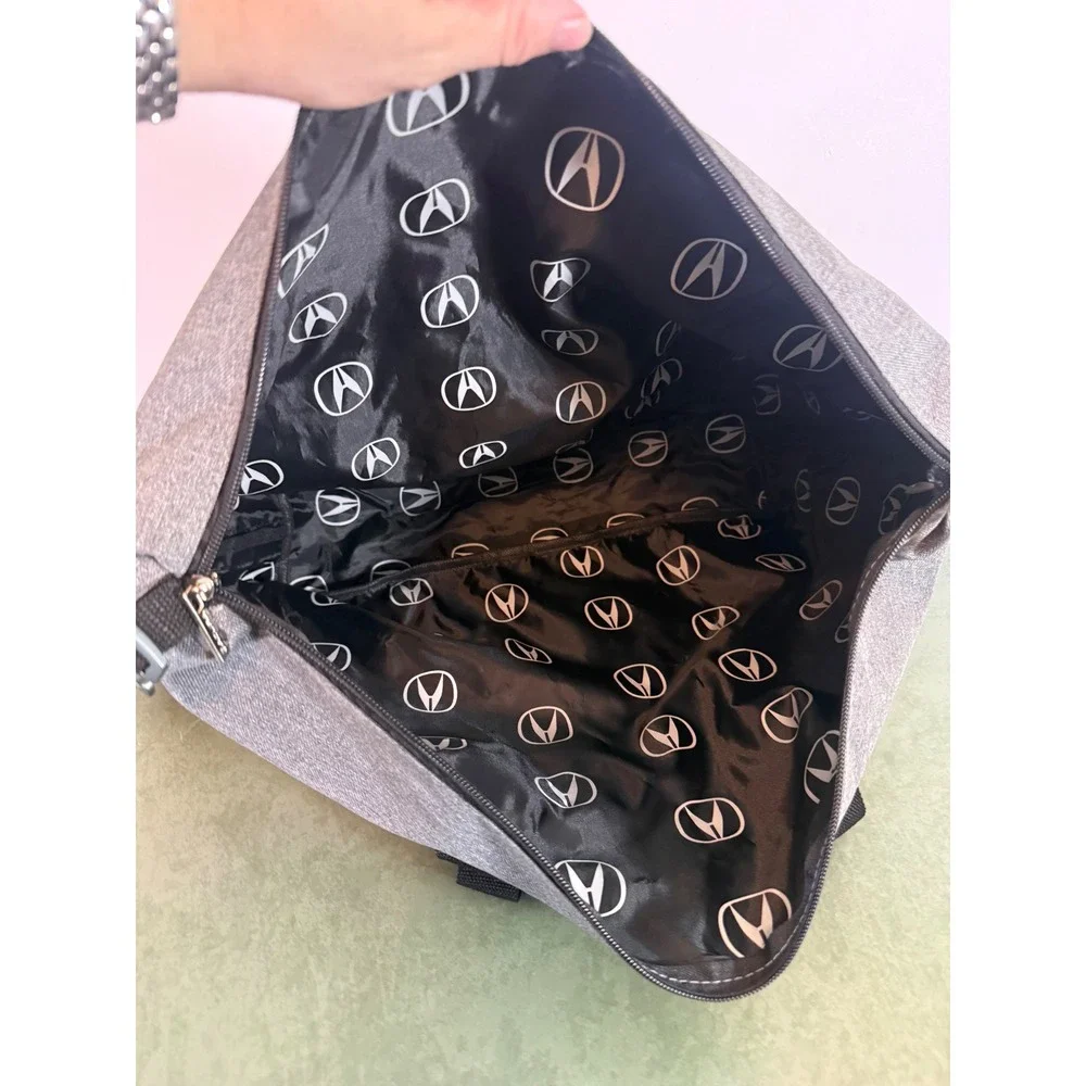 Acura Gray Travel Duffel Bag Weekend Gym Bag with Adjustable Strap Logo Lining